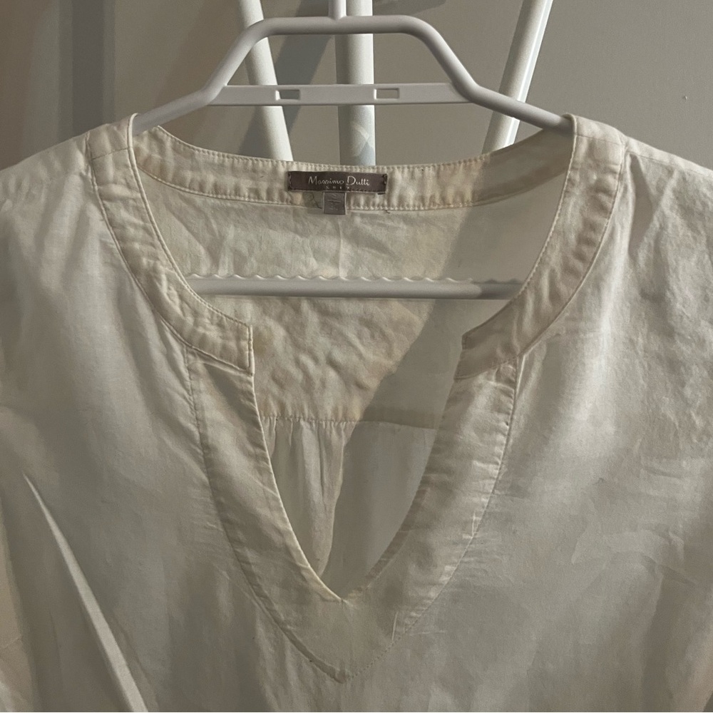 Massimo Dutti Cream Embroidered Tunic - Picture 4 of 5